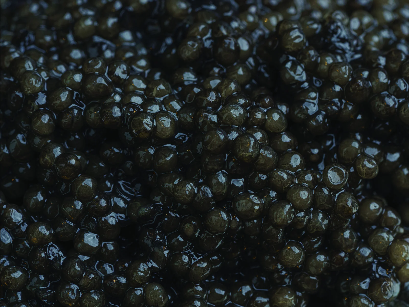 Close-up of Caspiar caviar pearls