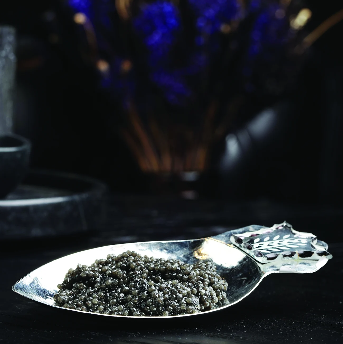 Caviar served on a spoon